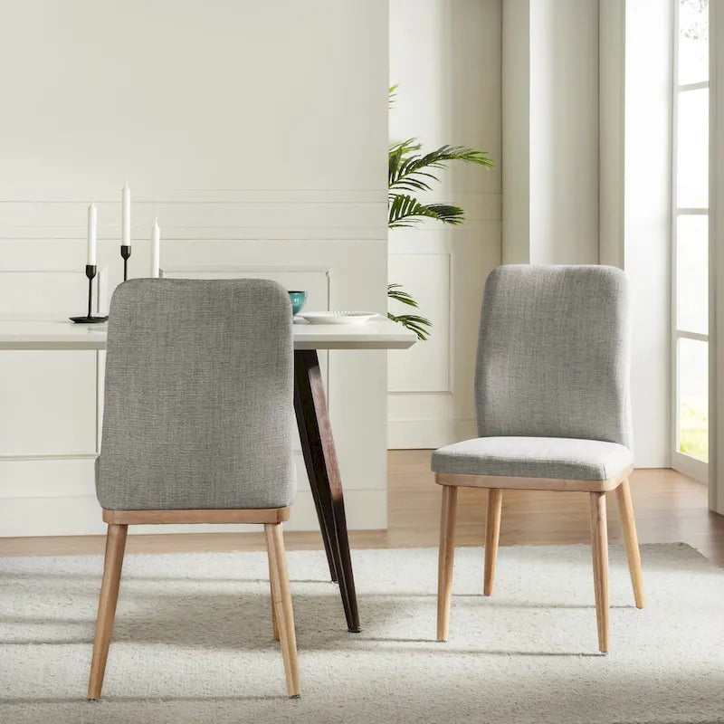 Lot de 2 chaises de salle à manger rembourrées Emilia Mid-century Modern par HULALA HOME
