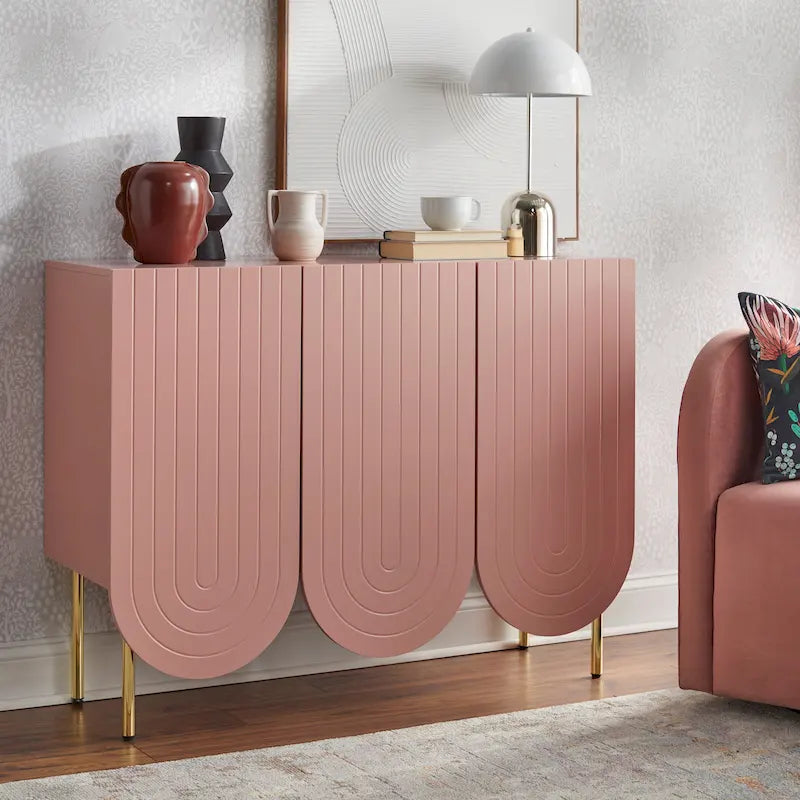 Buffet Lifestorey Ingrid à 3 portes festonnées, style Mid-Century
