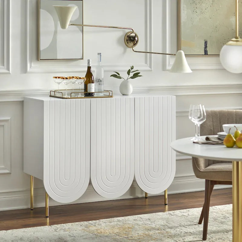 Buffet Lifestorey Ingrid à 3 portes festonnées, style Mid-Century