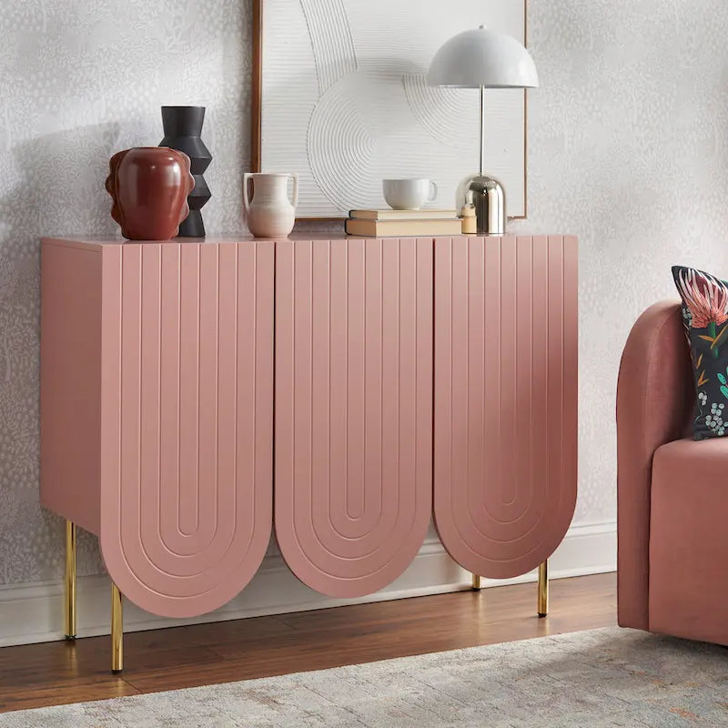 Buffet Lifestorey Ingrid à 3 portes festonnées, style Mid-Century