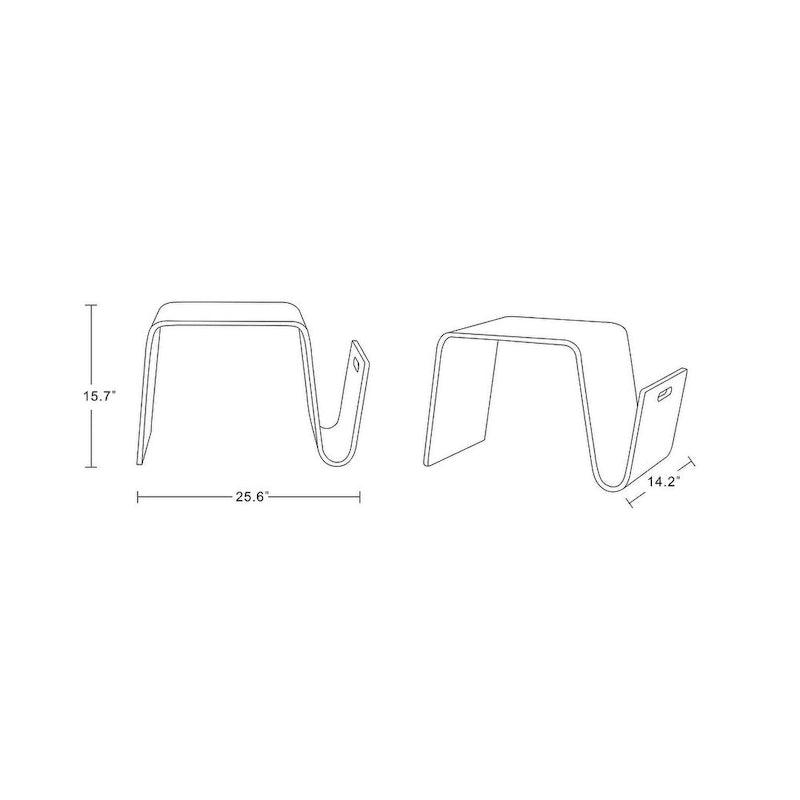 Table d'appoint rectangulaire Brookside 25,6 po Manhattan Comfort
