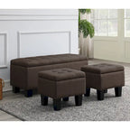Mid-Century Modern Tufted Storage Lift Top Bench