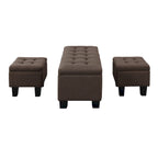 Banc coffre capitonné Mid-Century Modern avec plateau relevable