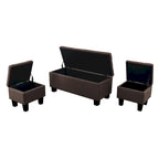 Banc coffre capitonné Mid-Century Modern avec plateau relevable