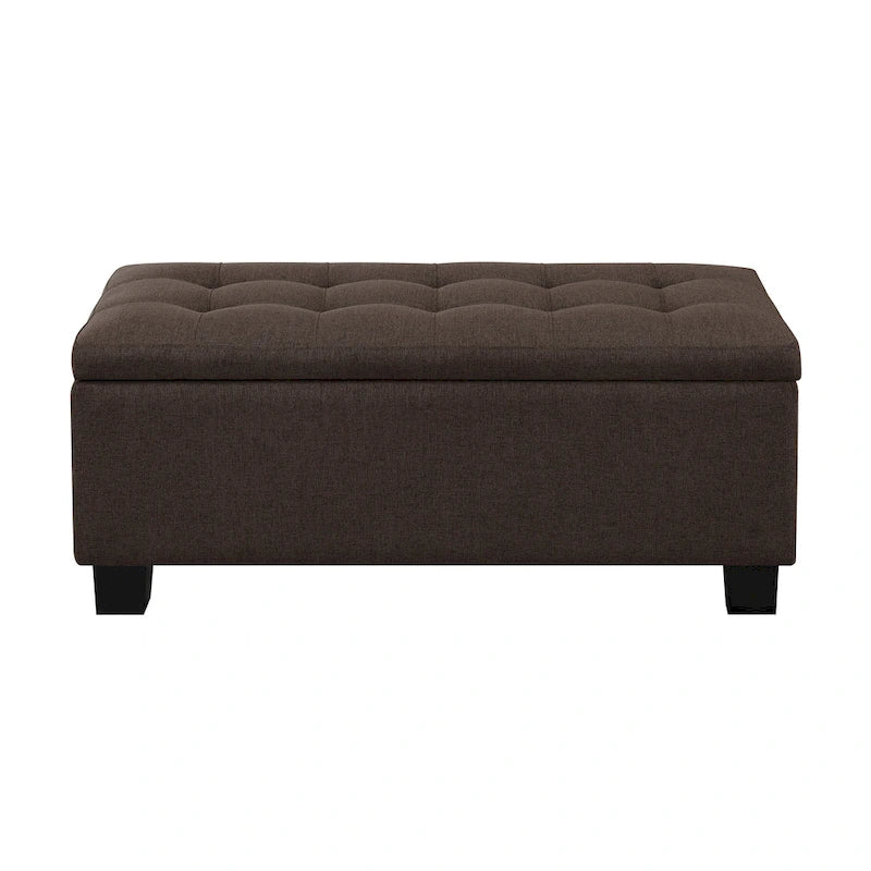 Banc coffre capitonné Mid-Century Modern avec plateau relevable