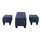 Banc coffre capitonné Mid-Century Modern avec plateau relevable