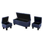 Banc coffre capitonné Mid-Century Modern avec plateau relevable