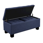 Banc coffre capitonné Mid-Century Modern avec plateau relevable