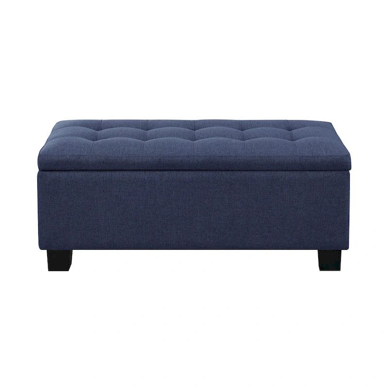 Banc coffre capitonné Mid-Century Modern avec plateau relevable