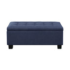 Banc coffre capitonné Mid-Century Modern avec plateau relevable