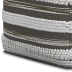WYNDENHALL Silva Boho Square Pouf in Handloom Woven Pattern