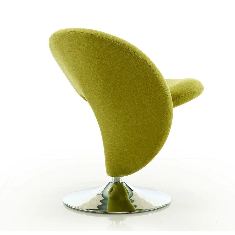 Fauteuil pivotant en mélange de laine et chrome Curl de Manhattan Comfort (lot de 2)