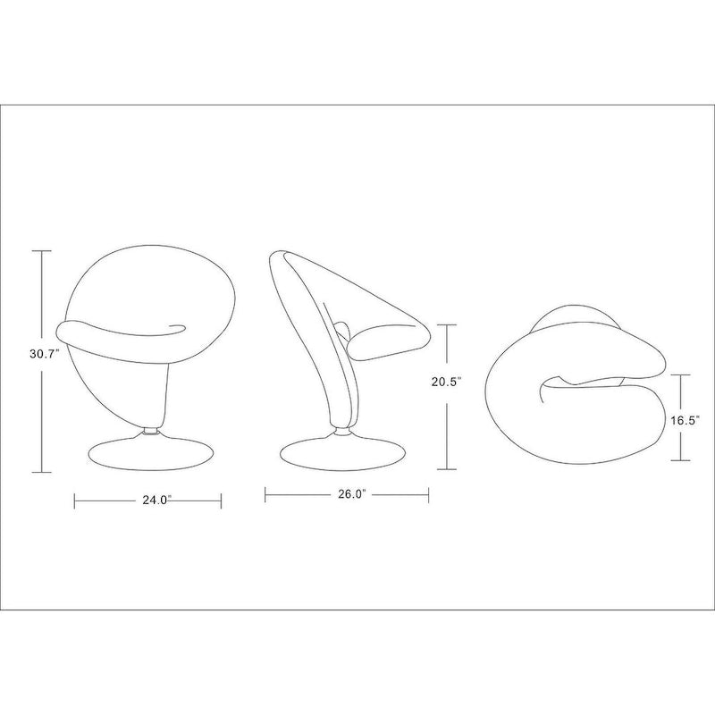 Fauteuil pivotant en mélange de laine et chrome Curl de Manhattan Comfort (lot de 2)