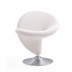 Fauteuil pivotant en mélange de laine et chrome Curl de Manhattan Comfort (lot de 2)