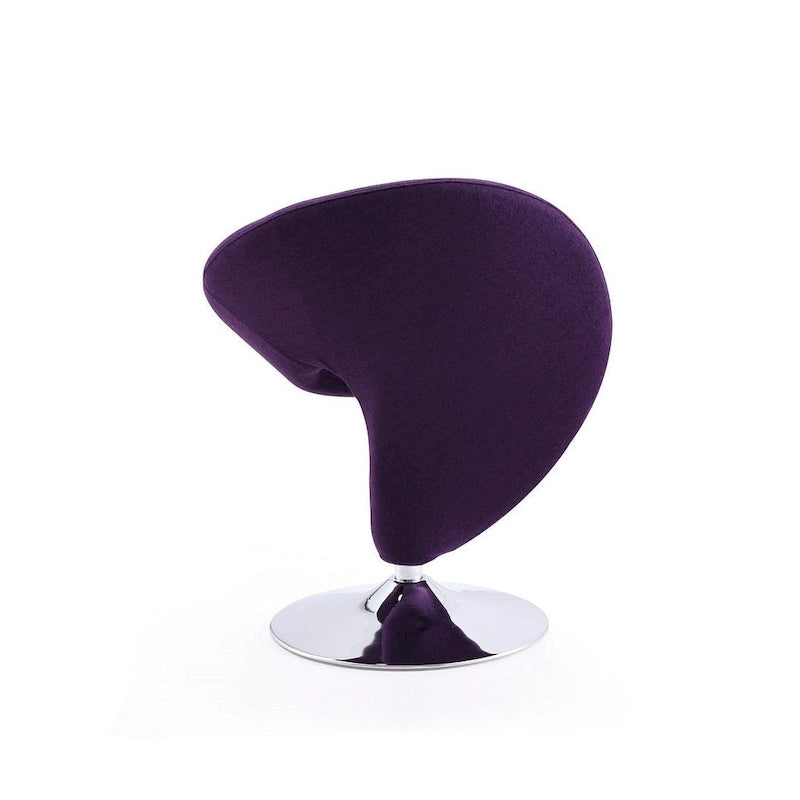 Fauteuil pivotant en mélange de laine et chrome Curl de Manhattan Comfort (lot de 2)