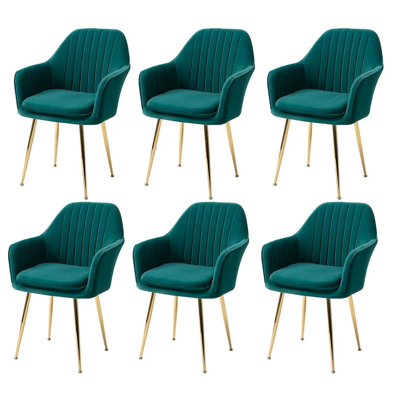 AVAWING Chaise de salle à manger capitonnée (Lot de 6) Fauteuil d'appoint en velours