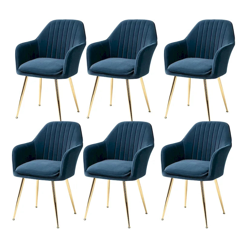 AVAWING Chaise de salle à manger capitonnée (Lot de 6) Fauteuil d'appoint en velours