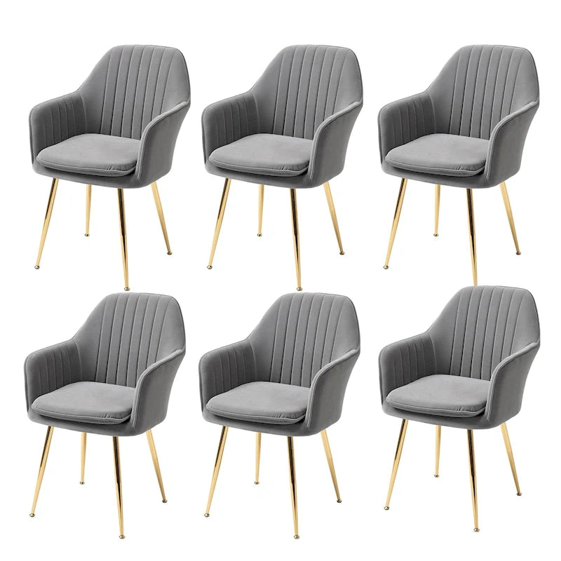 AVAWING Chaise de salle à manger capitonnée (Lot de 6) Fauteuil d'appoint en velours