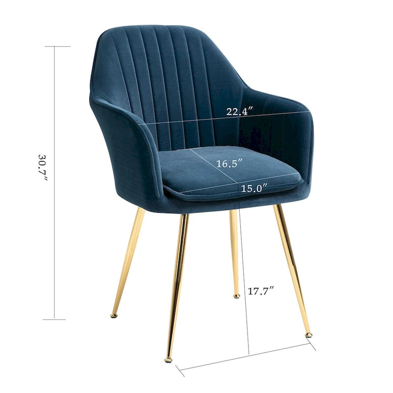 AVAWING Chaise de salle à manger capitonnée (Lot de 6) Fauteuil d'appoint en velours