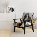 Designart Black And Gold Cubic Expression VII Upholstered Modern & Contemporary Accent Chair and Modern Arm Chair