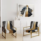 Designart Black And Gold Cubic Expression VII Upholstered Modern & Contemporary Accent Chair and Modern Arm Chair