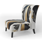 Designart Black And Gold Cubic Expression VII Upholstered Modern & Contemporary Accent Chair and Modern Arm Chair