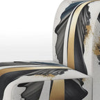 Designart Black And Gold Cubic Expression VII Upholstered Modern & Contemporary Accent Chair and Modern Arm Chair