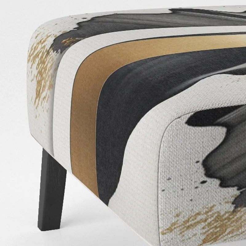 Designart Black And Gold Cubic Expression VII Upholstered Modern & Contemporary Accent Chair and Modern Arm Chair