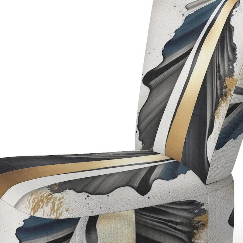 Designart Black And Gold Cubic Expression VII Upholstered Modern & Contemporary Accent Chair and Modern Arm Chair