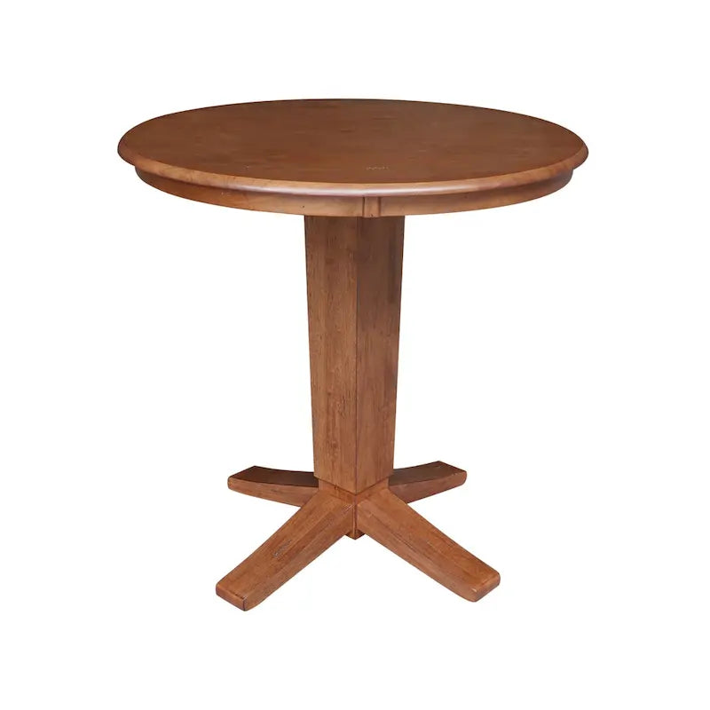 36 in Solid Wood Round Top Counter Height Dining Table with 4 Stools