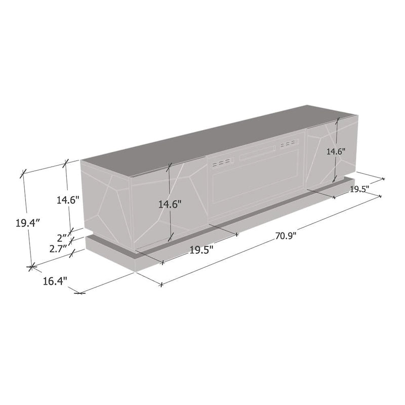 Shu WH-EF Electric Fireplace 71 TV Stand