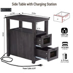 Table d'appoint avec station de recharge - 35 P x 60 L x 63 H cm