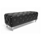 Silver Orchid Heston Crystal Tufted Modern Bench