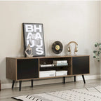 AVAWING Mid-Century Modern TV Stand for 60 TV with Storage and Open Shelf