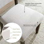 Upholstered Back Dining Chair with Wood Base Set of 2