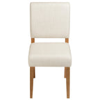 Upholstered Back Dining Chair with Wood Base Set of 2