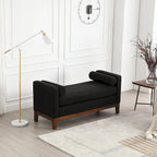 Banc élégant rembourré,avec pieds en bois