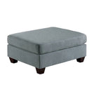 Pouf de cocktail tapissé de tissu effet lin
