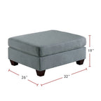 Pouf de cocktail tapissé de tissu effet lin