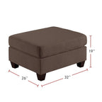 Pouf de cocktail tapissé de tissu effet lin