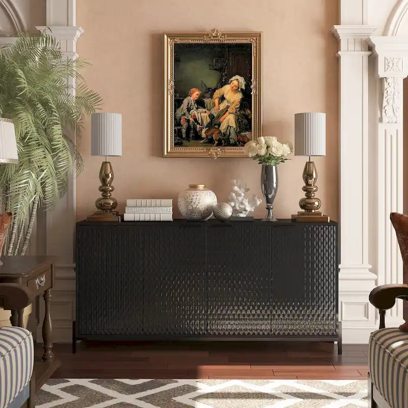 Buffets et bahuts de rangement 4 portes haute brillance Clihome