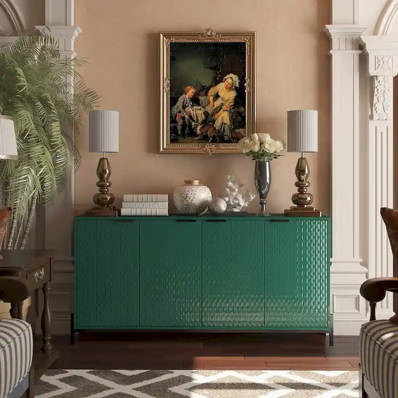 Buffets et bahuts de rangement 4 portes haute brillance Clihome