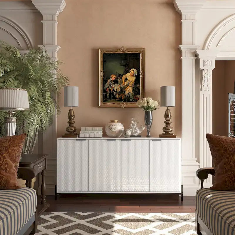 Buffets et bahuts de rangement 4 portes haute brillance Clihome
