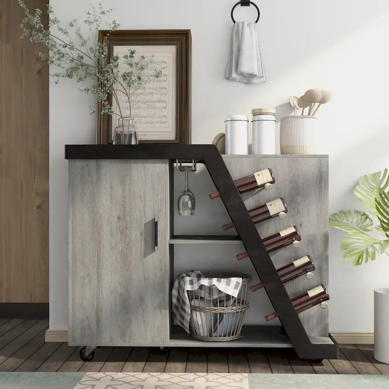 Meuble à vin mobile Tern Modern 6 étagères Furniture of America