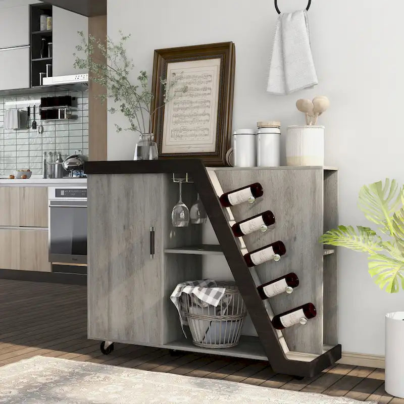 Meuble à vin mobile Tern Modern 6 étagères Furniture of America