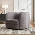 Furniture of America Ophelia Modern Curved Arms Boucle Accent Chair with Kidney Style Seat and Round Wooden Legs