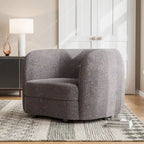 Furniture of America Ophelia Modern Curved Arms Boucle Accent Chair with Kidney Style Seat and Round Wooden Legs