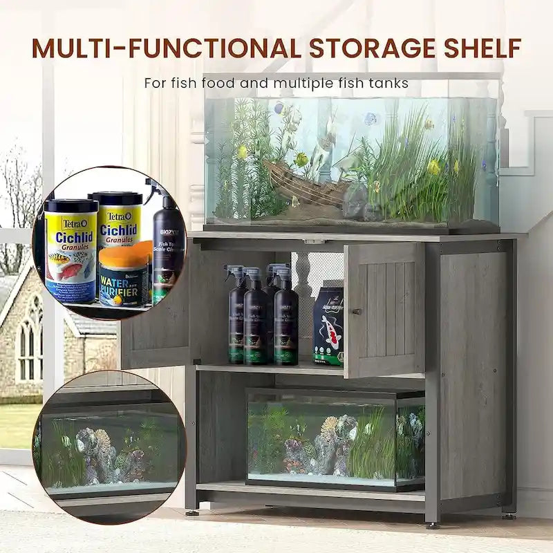 Meuble de support pour aquarium de 150-190 litres avec rangement