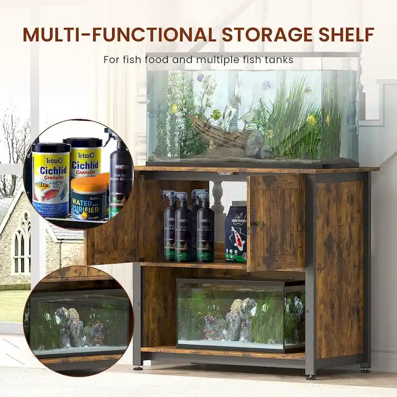 Meuble de support pour aquarium de 150-190 litres avec rangement