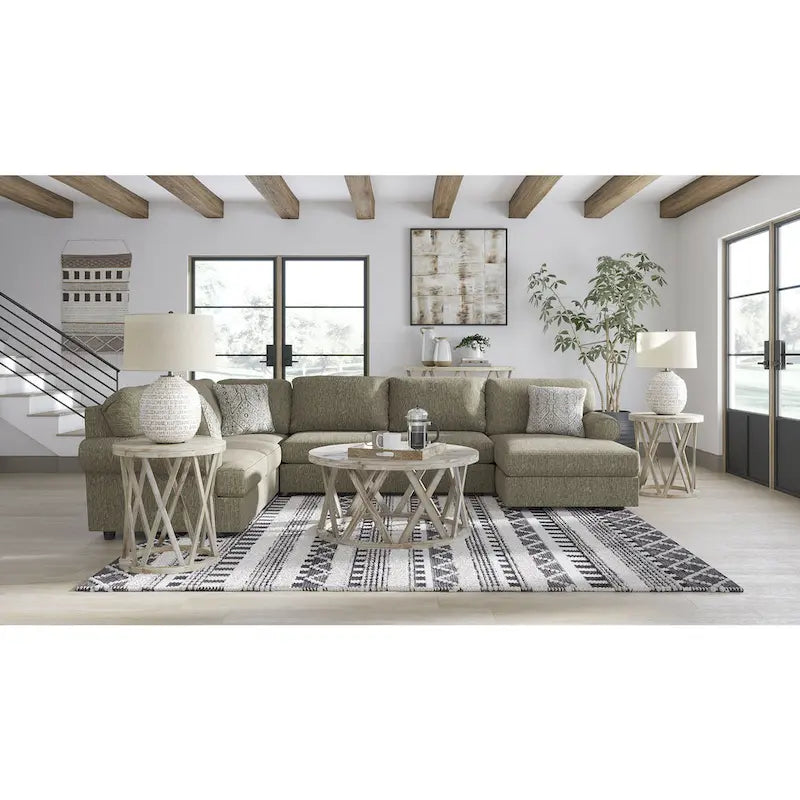 Signature Design by Ashley Hoylake Brown 3-Piece Sectional with Chaise - 143W x 95D x 35H